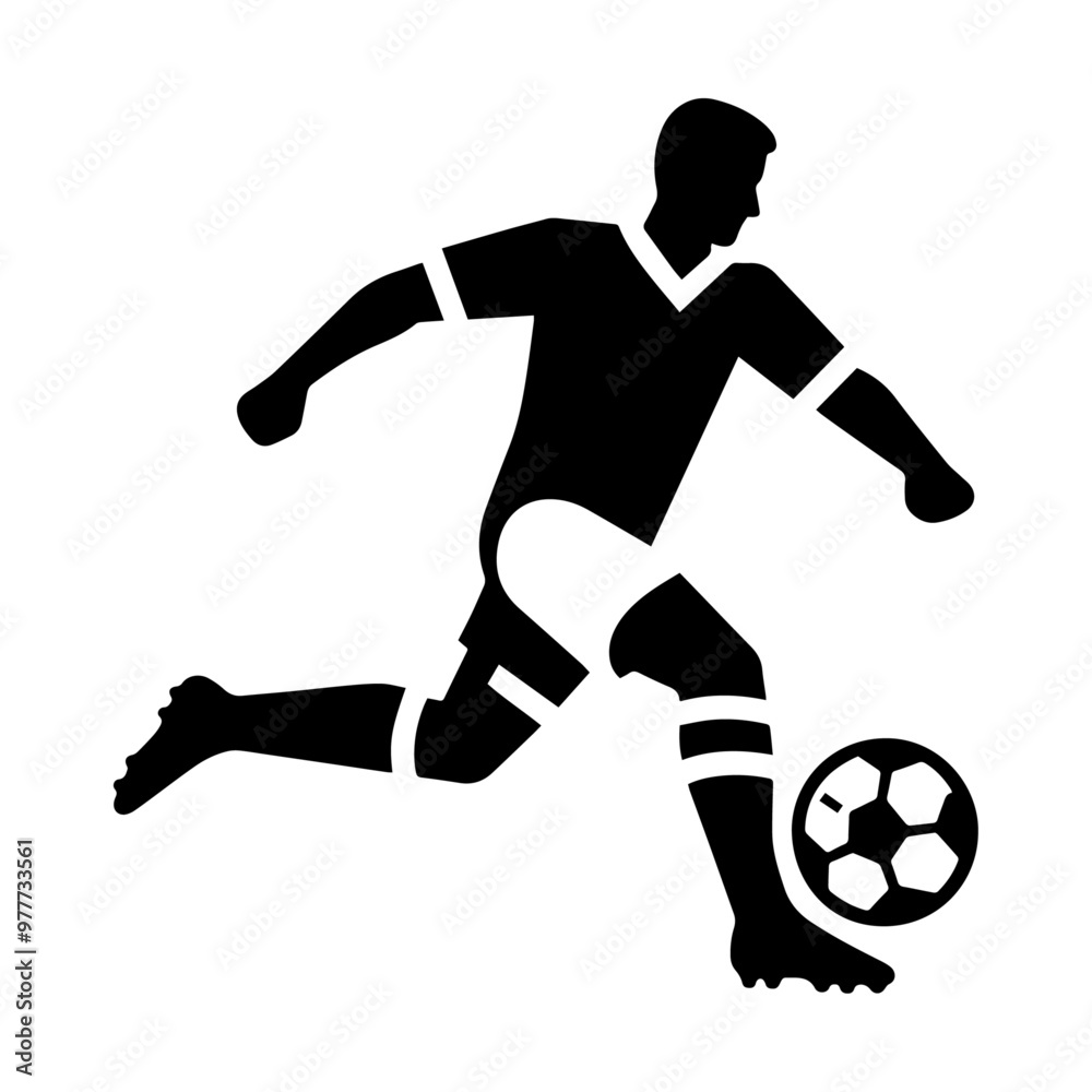 Soccer player silhouette vector. Soccer player silhouette vector.