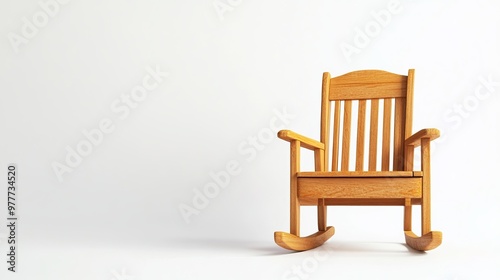 A simple baby chair placed against a white background