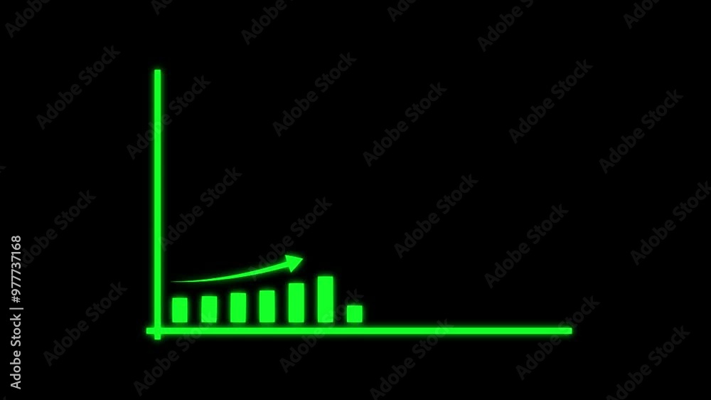 Business graph showing marketing sales profit increasing to future target business concept. Success arrow, business profit and business increasing chart. Green color growth chart on black background. Business graph showing marketing sales profit increasing to future target business concept. Success arrow, business profit and business increasing chart. Green color growth chart on black background.