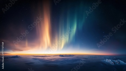 Wallpaper Mural Southern polar night, aurora Australis, atmospheric colors Torontodigital.ca
