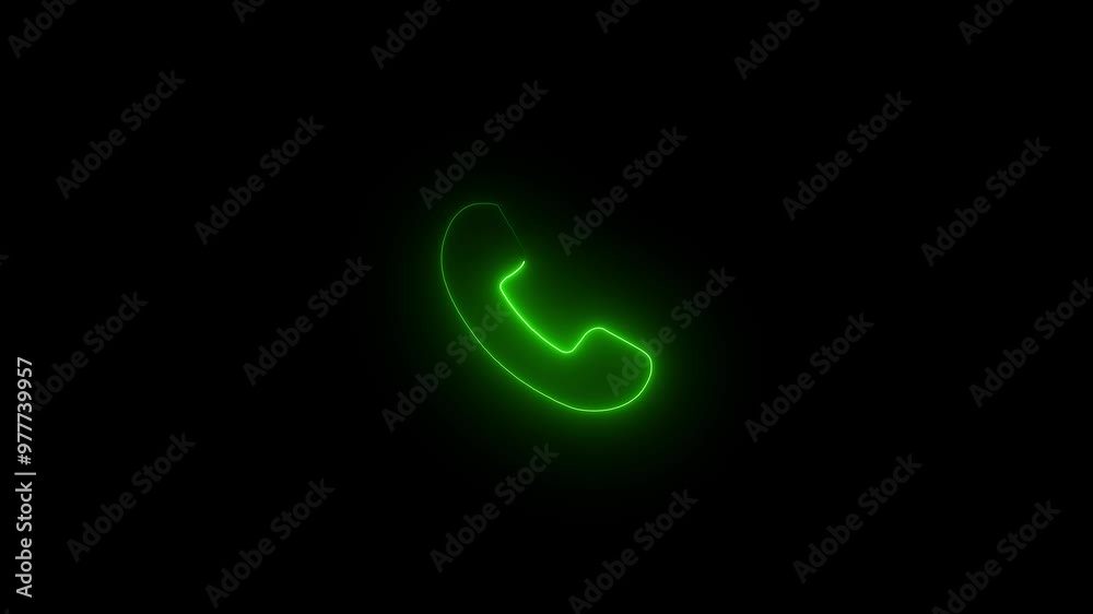 Calling icon concept animation on the black background. Glowing neon line Telephone call icon animation. Handset icon 4k animation. Calling icon concept animation on the black background. Glowing neon line Telephone call icon animation. Handset icon 4k animation.