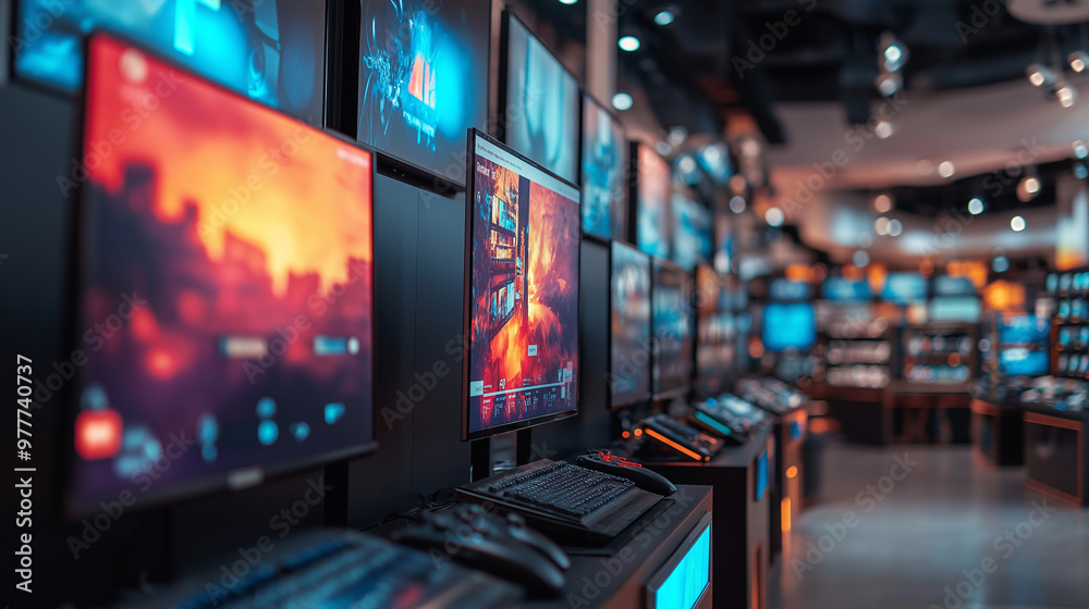 Electronics Extravaganza, large images of TVs, smartphones, and gaming consoles with huge discount labels, with copy space, Black Friday Electronics Extravaganza, large images of TVs, smartphones, and gaming consoles with huge discount labels, with copy space, Black Friday