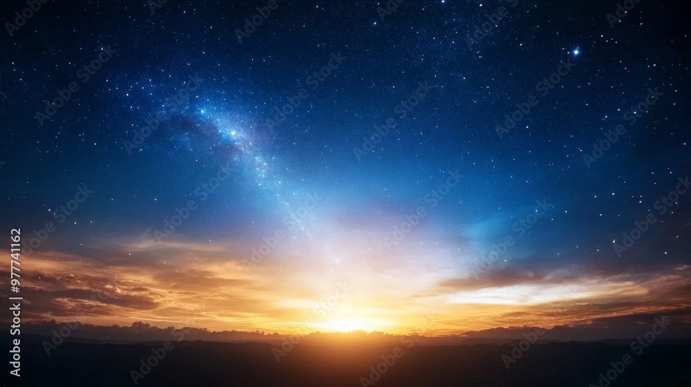 Starry horizon, night sky with clouds, gentle darkness. Starry horizon, night sky with clouds, gentle darkness.