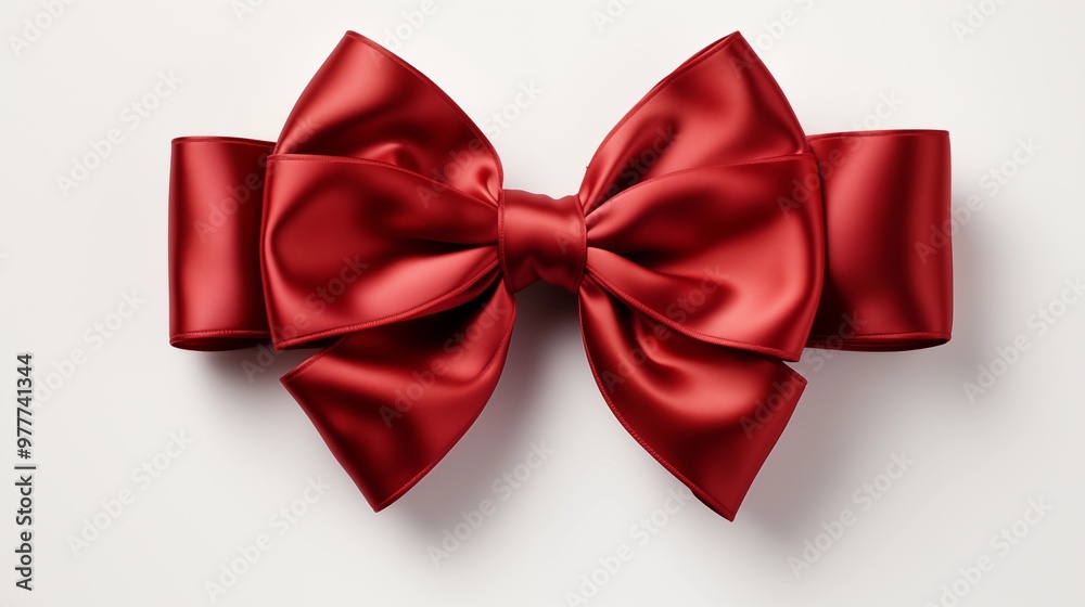 Red ribbon with bow isolated on white and transparent background, png Red ribbon with bow isolated on white and transparent background, png