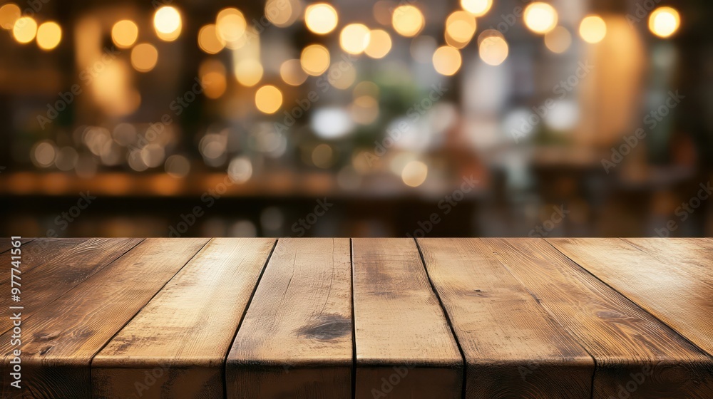 A wooden table with a blurry background and a few people in the distance. Scene is somewhat mysterious and somewhat romantic A wooden table with a blurry background and a few people in the distance. Scene is somewhat mysterious and somewhat romantic