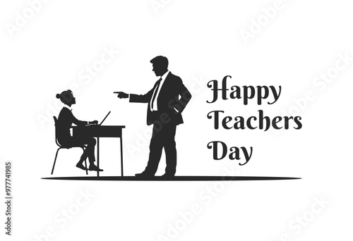 Happy Teacher's day concept vector illustration background. Creative teacher's day vector education concept.