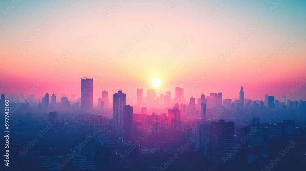 minimalist photo of a city skyline at sunrise, 50 keywords minimalist photo of a city skyline at sunrise, 50 keywords