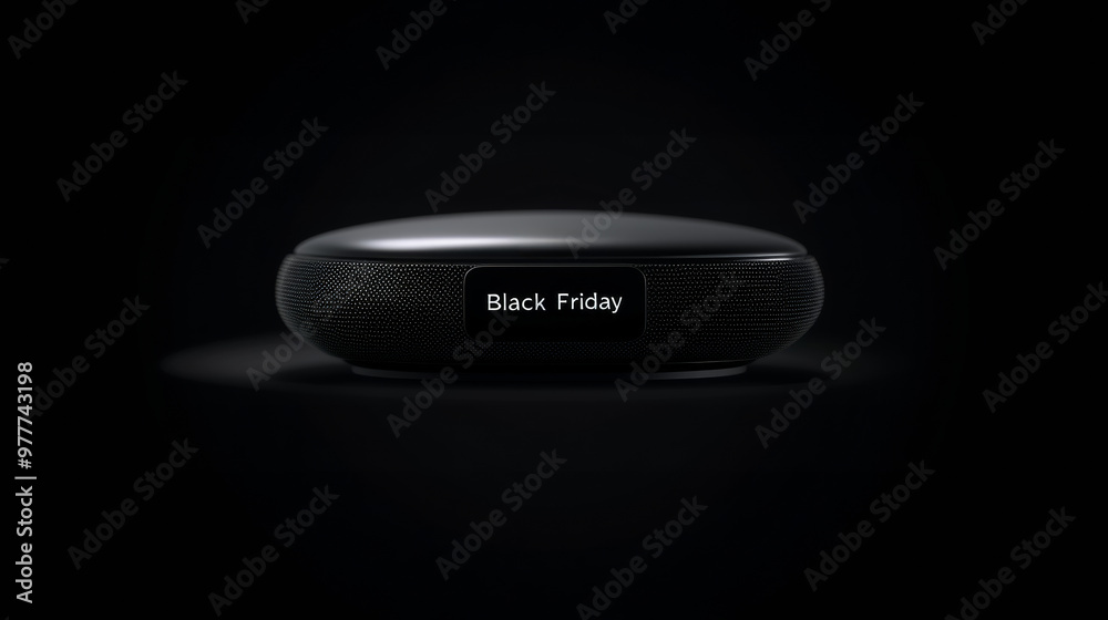 Black Friday Sale Announcement on Smart Speaker. Black Friday Sale Announcement on Smart Speaker.