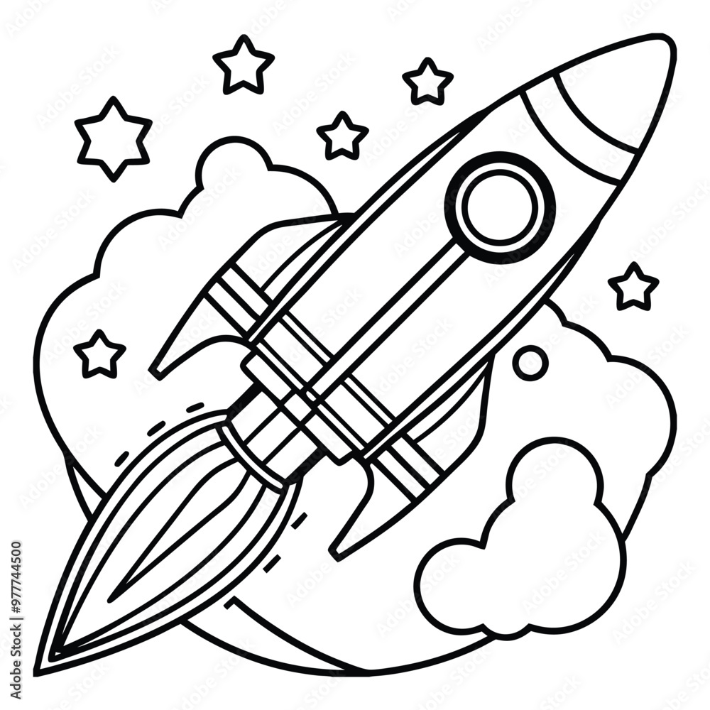 a beautiful rocket outline vector design a beautiful rocket outline vector design
