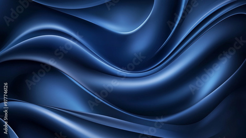 Wallpaper Mural Smooth dark blue satin fabric, flowing texture with glossy sheen Torontodigital.ca
