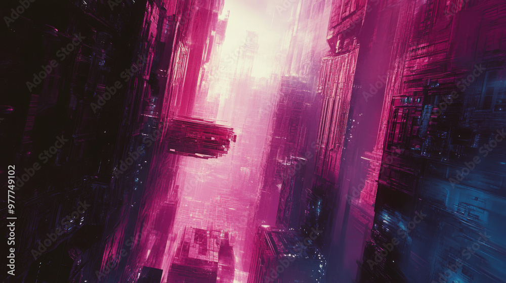 Obraz premium Futuristic science fiction. Digital art. Alien city.