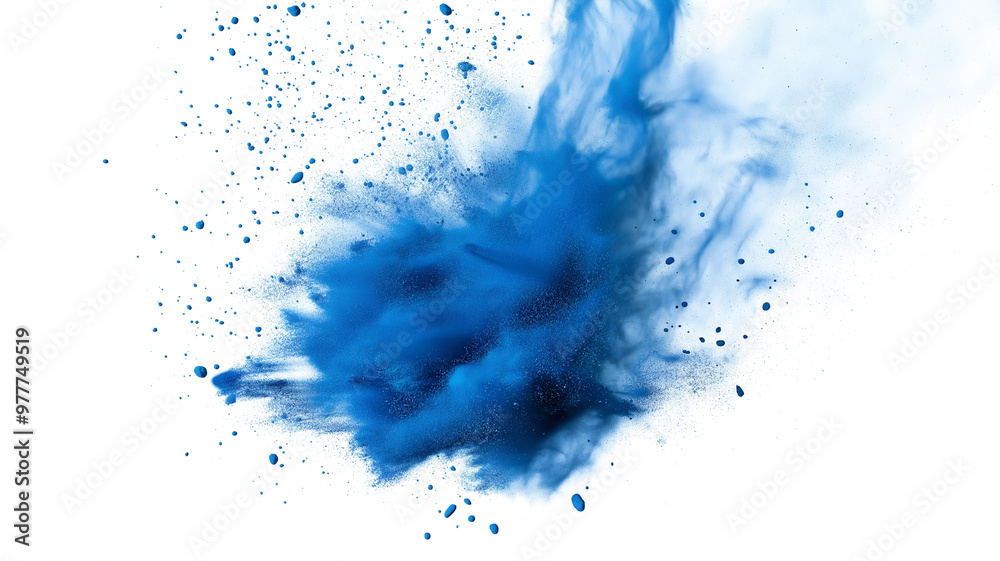 Fototapeta premium Transparent PNG Image Of Blue Dry Powder Blast