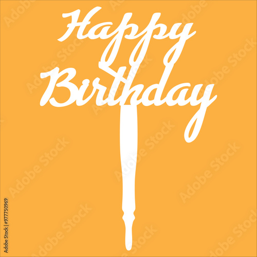 Acrylic Stylish Cake Topper For Happy Birthday Calibration