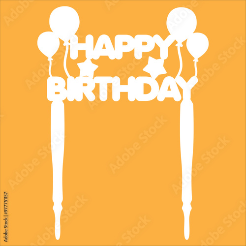 Acrylic Stylish Cake Topper For Happy Birthday Calibration