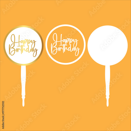 Acrylic Stylish Cake Topper For Happy Birthday Calibration