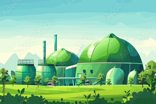 Biogas Plant for Renewable Green Bio Gas Fuel Production from Methane