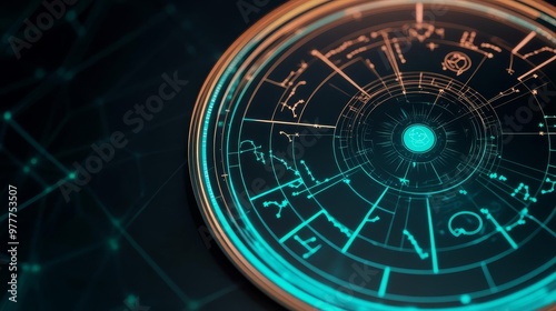 Wallpaper Mural Digital horoscope wheel with interactive elements, modern technology meets mysticism Torontodigital.ca