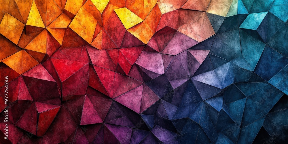 Polygonal shapes with contrasting colors in motion Polygonal shapes with contrasting colors in motion