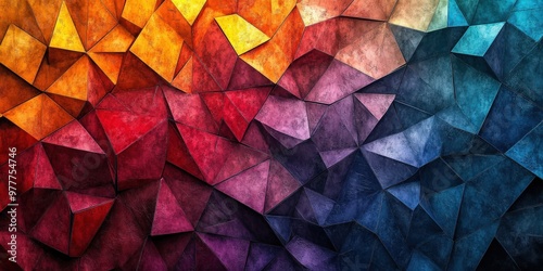 Polygonal shapes with contrasting colors in motion