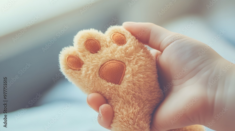 Hand Holding a Stuffed Animal’s Paw: A hand holding the paw of a plush stuffed animal, with a soft-focus nursery in the background.
Hand Holding a Stuffed Animal’s Paw: A hand holding the paw of a plush stuffed animal, with a soft-focus nursery in the background.