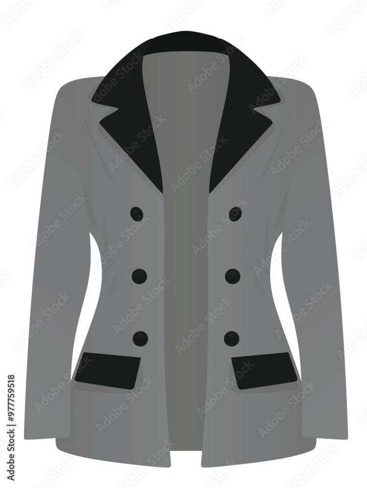 Grey and black woman suit. vector illustration Grey and black woman suit. vector illustration
