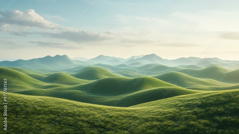 Rolling Green Hills Under a Light Blue Sky Rolling Green Hills Under a Light Blue Sky