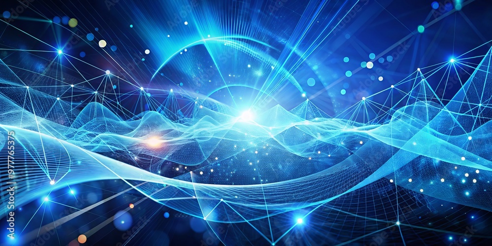 Digital Network with Glowing Lines and Bokeh, abstract, technology, futuristic Digital Network with Glowing Lines and Bokeh, abstract, technology, futuristic