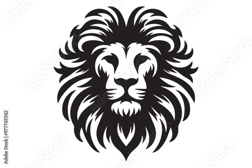 lion head silhouette, vector and illustration
