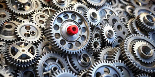 Wallpaper Mural Interlocking Gears A 3D Render of a Complex Machine, gears, machine, industrial Torontodigital.ca
