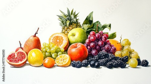 A Still Life of Fresh Fruit and Berries