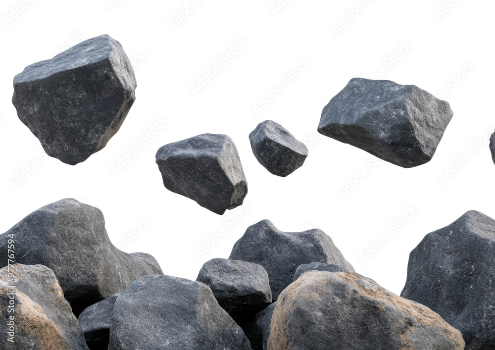 Rocks and Boulders Floating in Space, Isolated PNG with Transparent Background Rocks and Boulders Floating in Space, Isolated PNG with Transparent Background