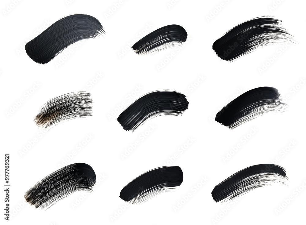 Set of Black Marker Strokes, Isolated PNG with Transparent Background Set of Black Marker Strokes, Isolated PNG with Transparent Background