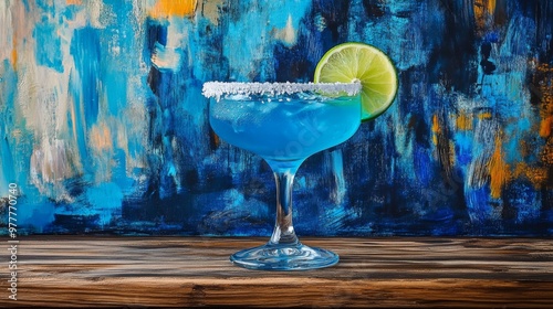 blue Margarita on wood board
