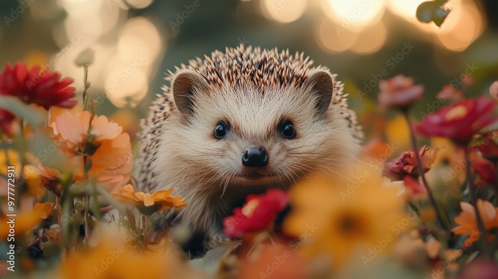 Hedgehog Amidst a Floral Tapestry Hedgehog Amidst a Floral Tapestry