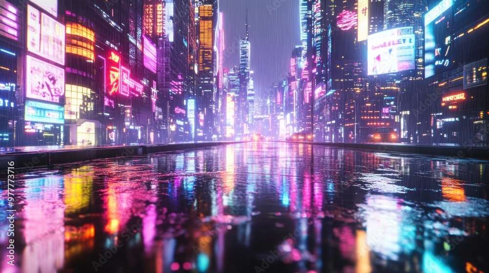 Neon Cityscape Rain Neon Cityscape Rain