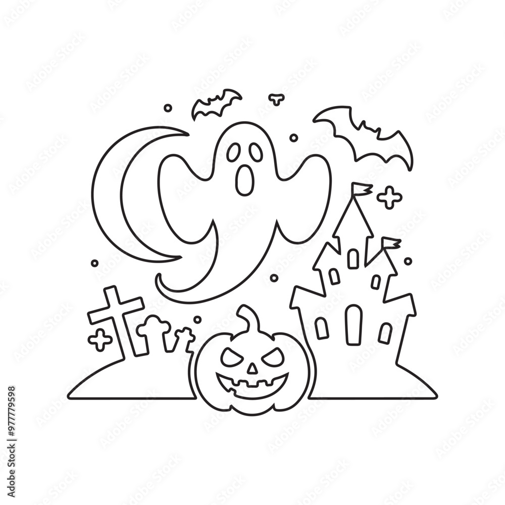 Spooky and Cute boo Vector , halloween boo vector, boo art,halloween art ,coloring book Spooky and Cute boo Vector , halloween boo vector, boo art,halloween art ,coloring book