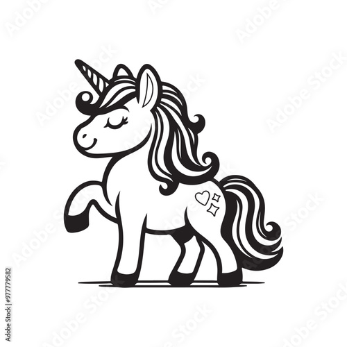unicorn silhouette, unicorn vector, printed vector
