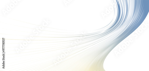 Distorted and deformed lines vector abstract background, curvature of space, 3D linear flow curve shape, science fiction.