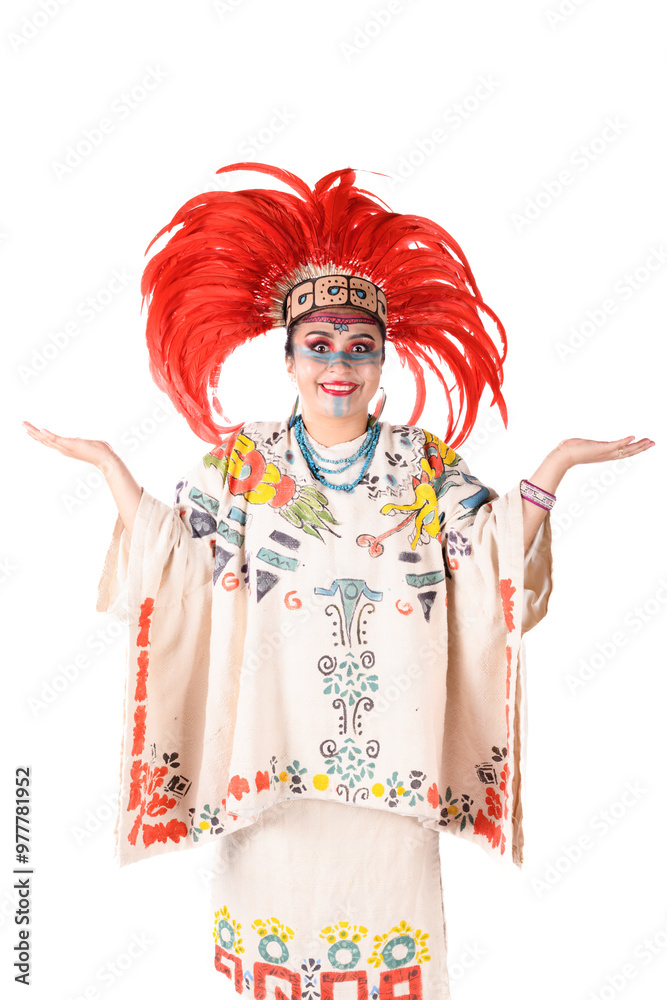 Sign of an aztec woman on white background Sign of an aztec woman on white background