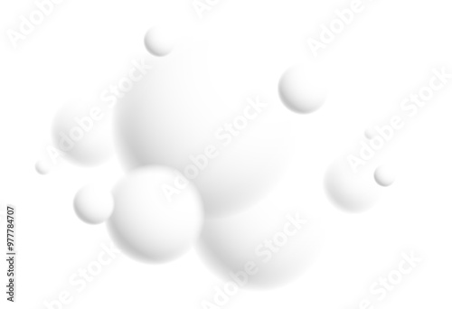 Defocused light levitating spheres atmospheric ambient vector background, 3D balls dynamic design, soft and easy futuristic wallpaper.