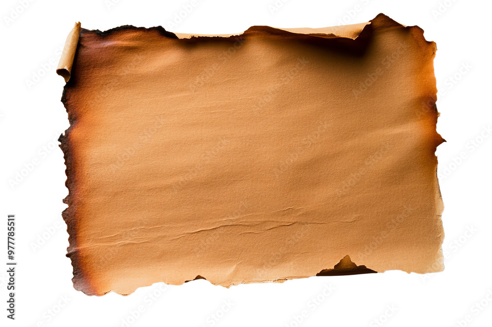 Old paper with burned edges, Isolated PNG with Transparent Background Old paper with burned edges, Isolated PNG with Transparent Background