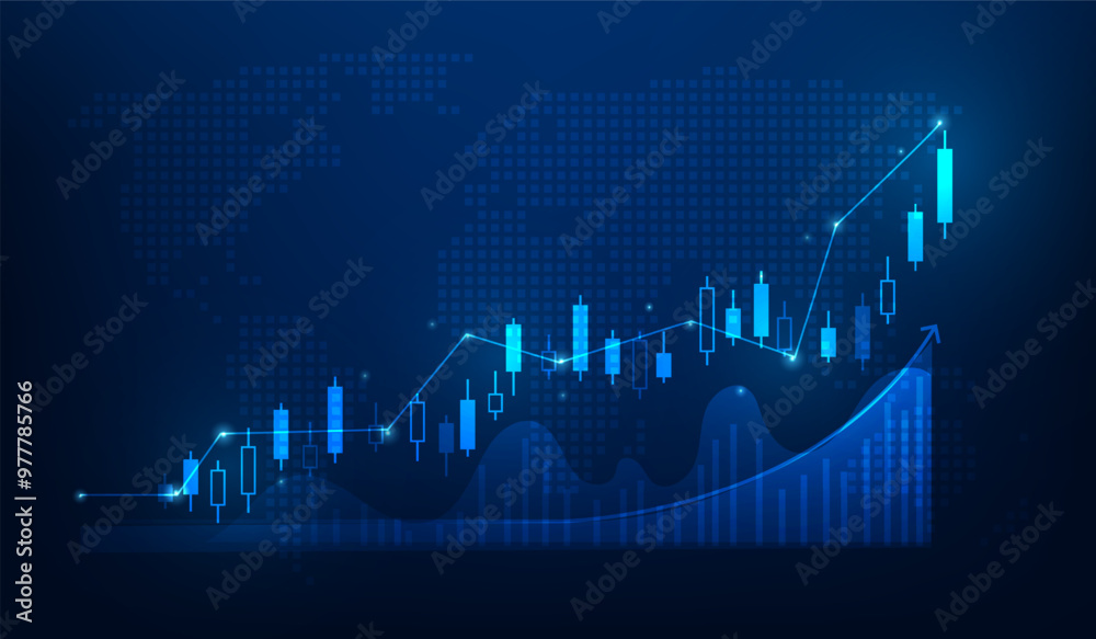 arrow up forward and graph chart stock market investment growth technology background. vector illustration fantastic technology. arrow up forward and graph chart stock market investment growth technology background. vector illustration fantastic technology.