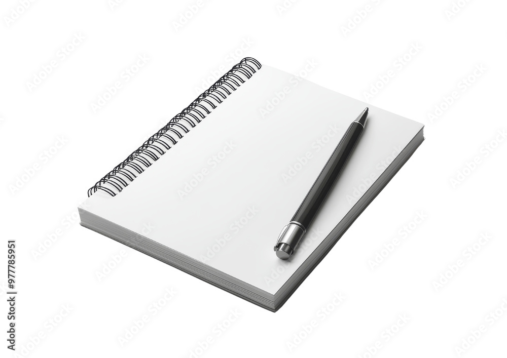 White Spiral Notebook, Isolated PNG with Transparent Background White Spiral Notebook, Isolated PNG with Transparent Background