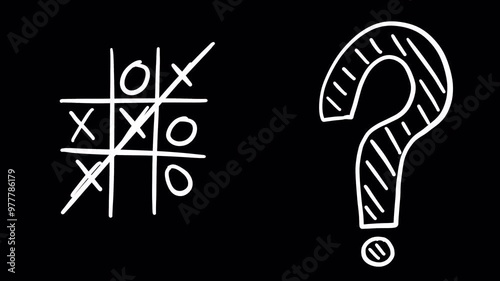 Set of different animated doodle elements. Video clip with alpha channel.