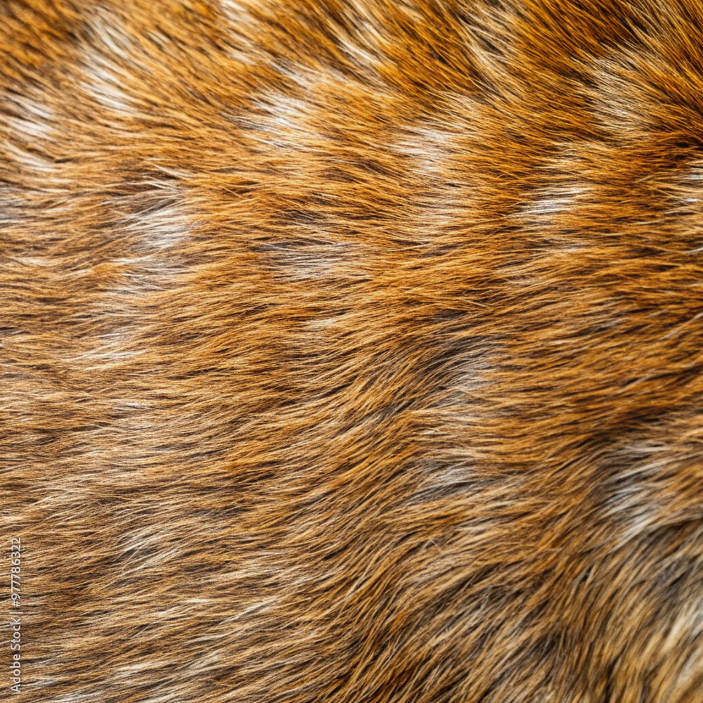 Deer fur close-up featuring warm orange and brown texture with natural feel 