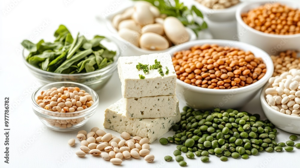 A variety of plant-based proteins showcases their nutrition benefits and culinary uses A variety of plant-based proteins showcases their nutrition benefits and culinary uses