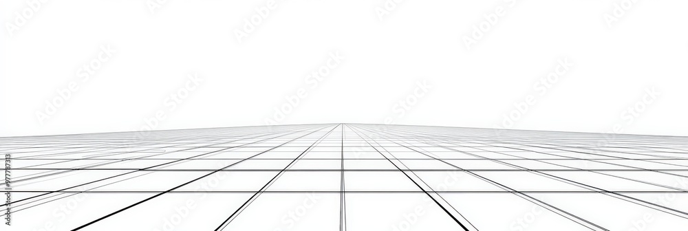 Grid Perspective: 12x12 Blank Floor in Graphic Line Drawing Grid Perspective: 12x12 Blank Floor in Graphic Line Drawing