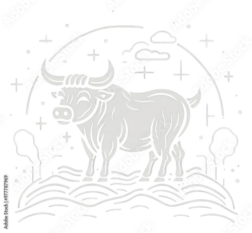 PNG Taurus Zodiac icon livestock buffalo animal.