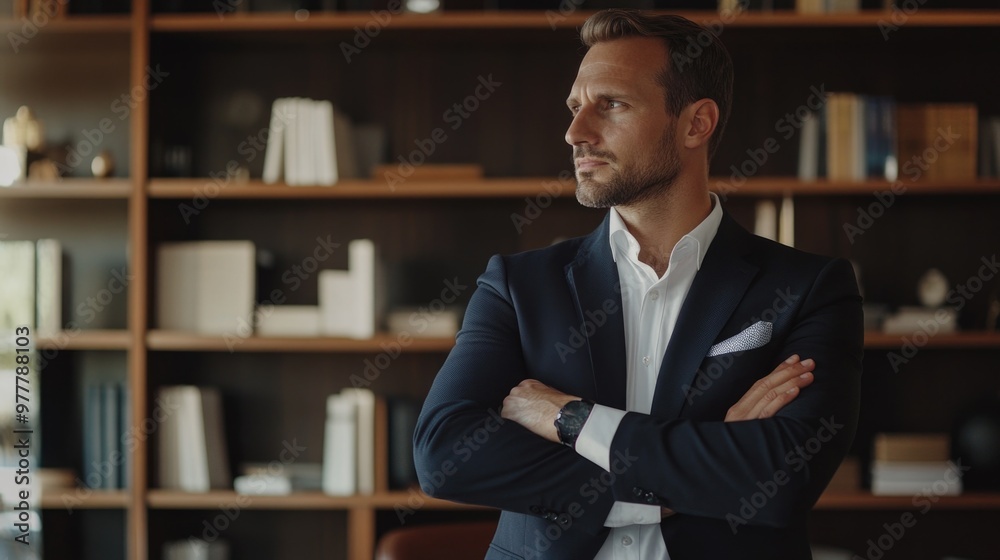 Fototapeta premium Businessman in a Library