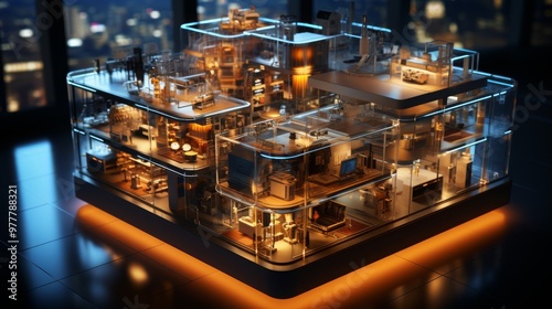 Advanced smart home production line showcasing modern automation technologies in a factory setting